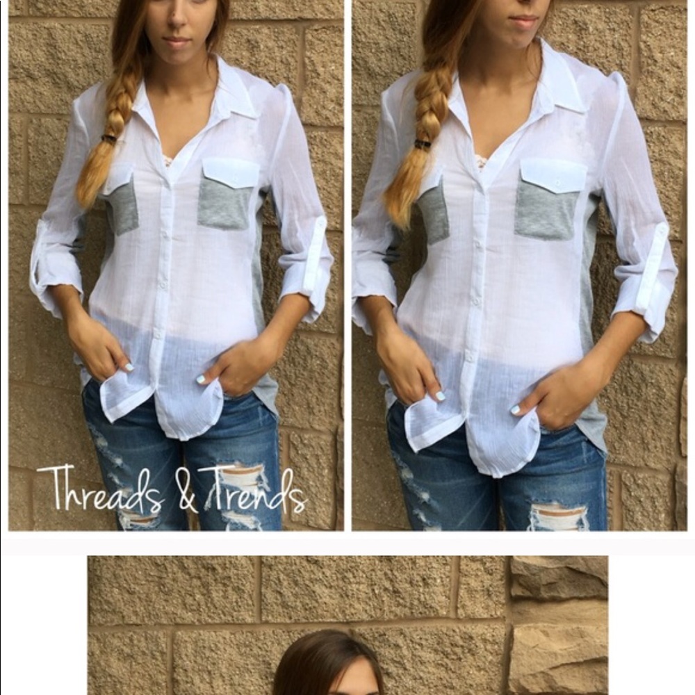 Re-Poshing casual button down top